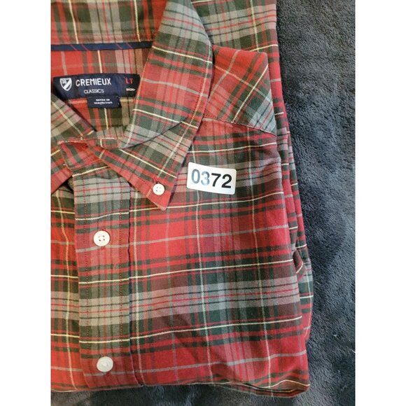 Cremeieux Classics Red & Green Plaid Long Sleeve Button-Down Shirt LT - Picture 6 of 6